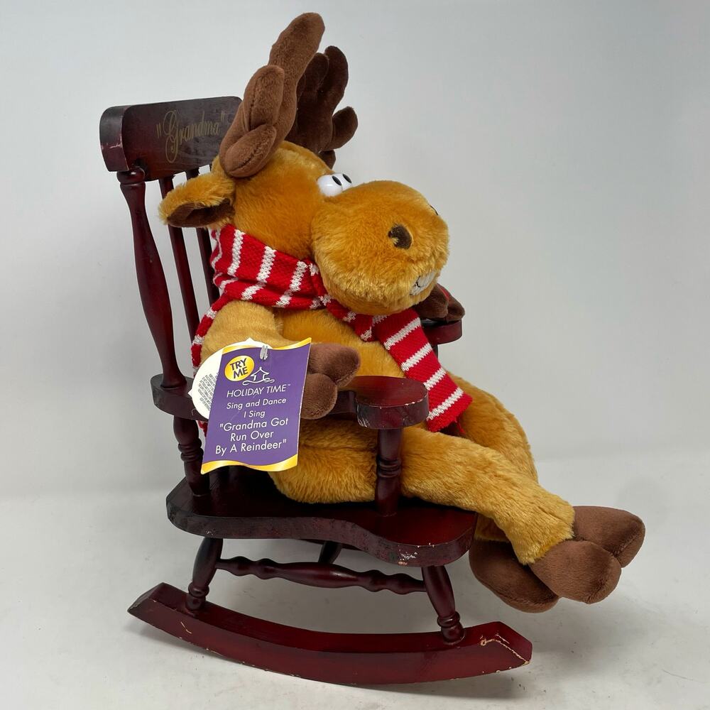 Dan Dee "Rocking Reindeer" Grandma Rocking Chair Tested Works - Picture 5 of 10